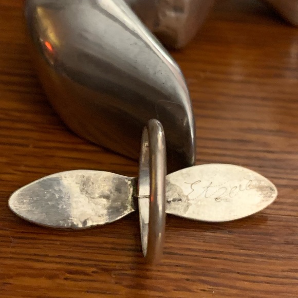 Vintage Native Shadowbox Turquoise Ring - Picture 6 of 12